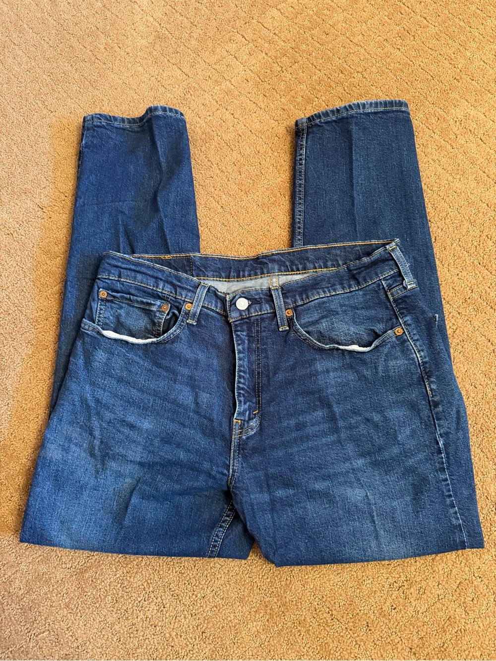 Levi's 502 Men's Tapered Jeans Size 34x32, Blue Dark Wash